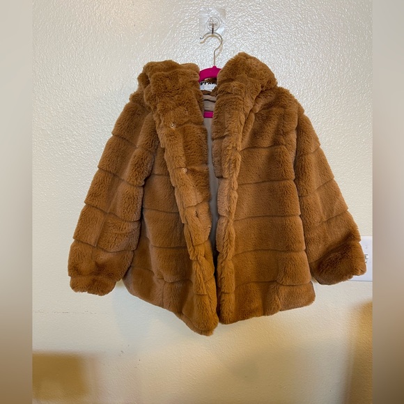 Apparis Goldie Faux Fur Coat - Kids 12Y - Like New - Picture 2 of 4